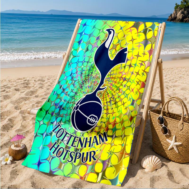 Toalla de Playa de Microfibra con Diseño del Escudo del Tottenham, Suave y Absorbente, Secado Rápido, Ideal para Viajes de Verano, Esencial para la Playa, Piscina
