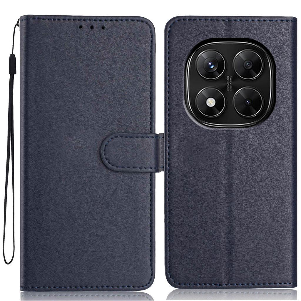 For Xiaomi Redmi Note 14 Pro 5G/14 Pro+ 5G Wallet Case with Strap/Multiple Card Slots Solid Color Leather Stand Phone Cover