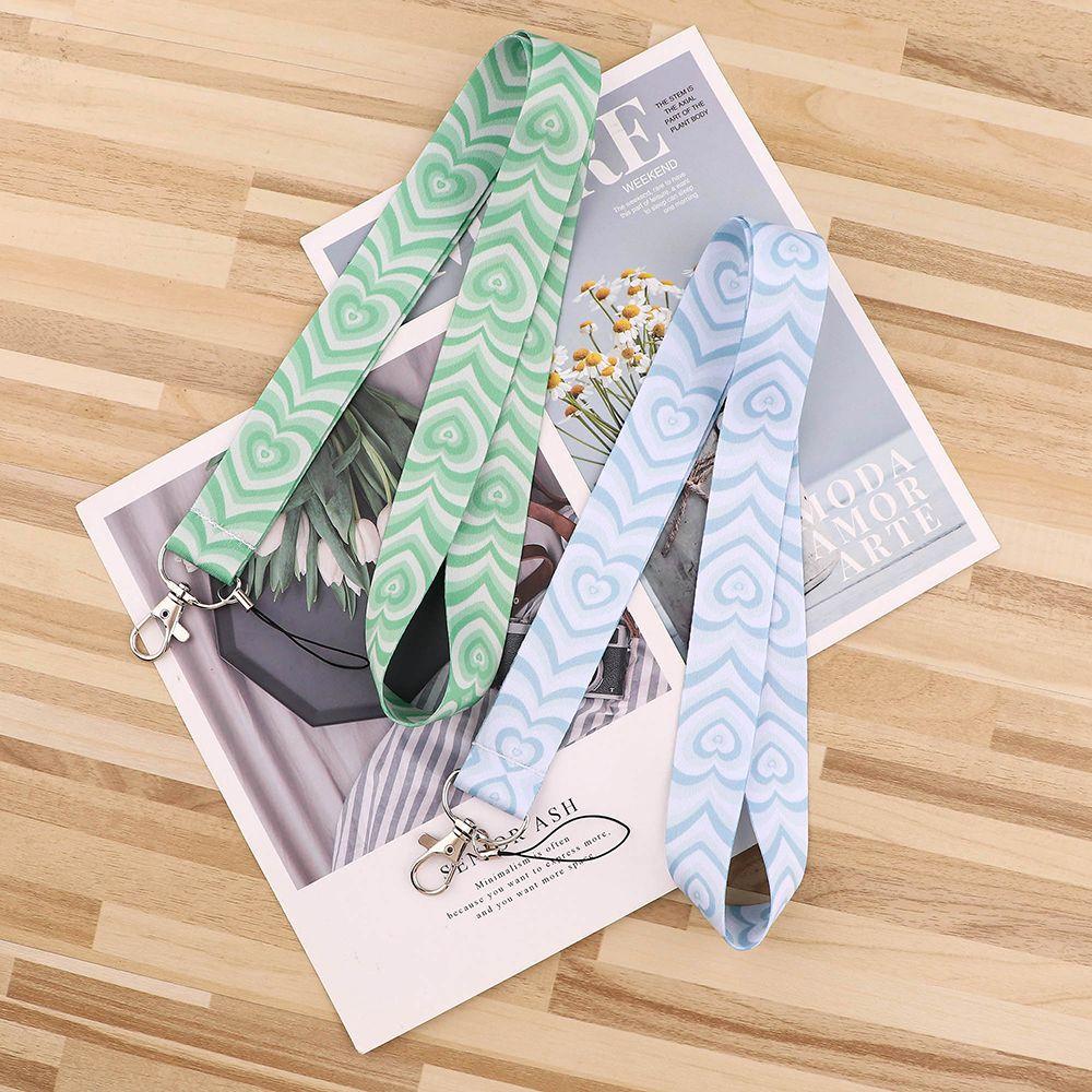 Strap Keychain Name Tag Holder Badge Holder Heart Lanyard ID Card Pass Hang Rope Love Neck Strap