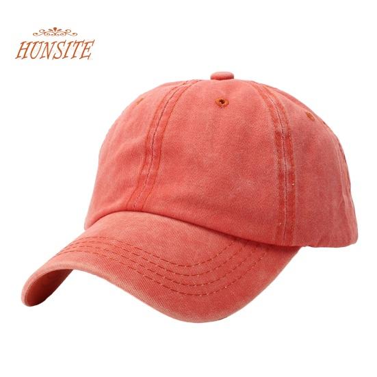 

Unisex Peaked Hat Vintage Long Brim Adjustable Buckle Ponytail Hole Breathable Sun Protection Anti-UV Women Men Baseball Hat Adult Headwear помаранчевий