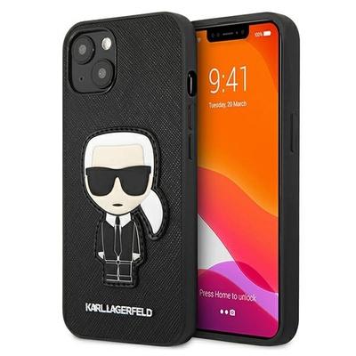 Karl Lagerfeld Klhcp13Sokpk Iphone 13Mini 5,4 Czarny/Black Hardcase Saffiano Ikonik Karl`s Patch