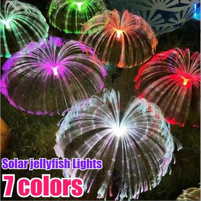 Solar Flowers Lights 7Color Changing Waterproof Jellyfish Lamp Outdoor Garden Decor Solar Lights for Yard Patio Pathway Lawn Solar Lamp