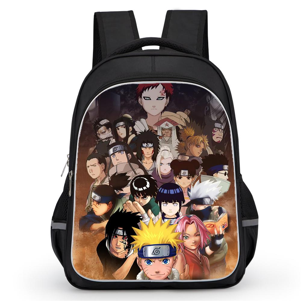 NARUTO Anime Pupil Everyday Backpack, Dual Closure Pockets, Durable 16-inch Lightweight Design Suitable for Youth Boys & Girls Age 5-11