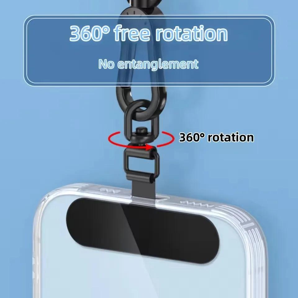 Steel Phone Lanyard Gasket Patch Anti-lost Anti Fall Mobile Phone Rope Card Metal Clip Strap Hang Cord Tab Accessories