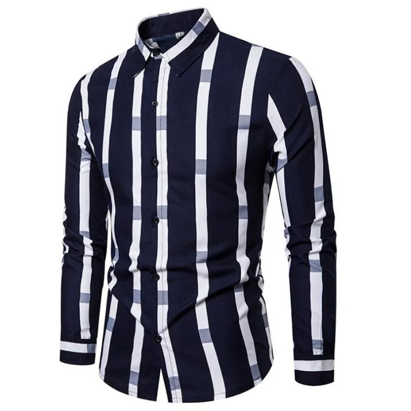 Men's New Casual Striped Long Sleeved Seasonal Shirt