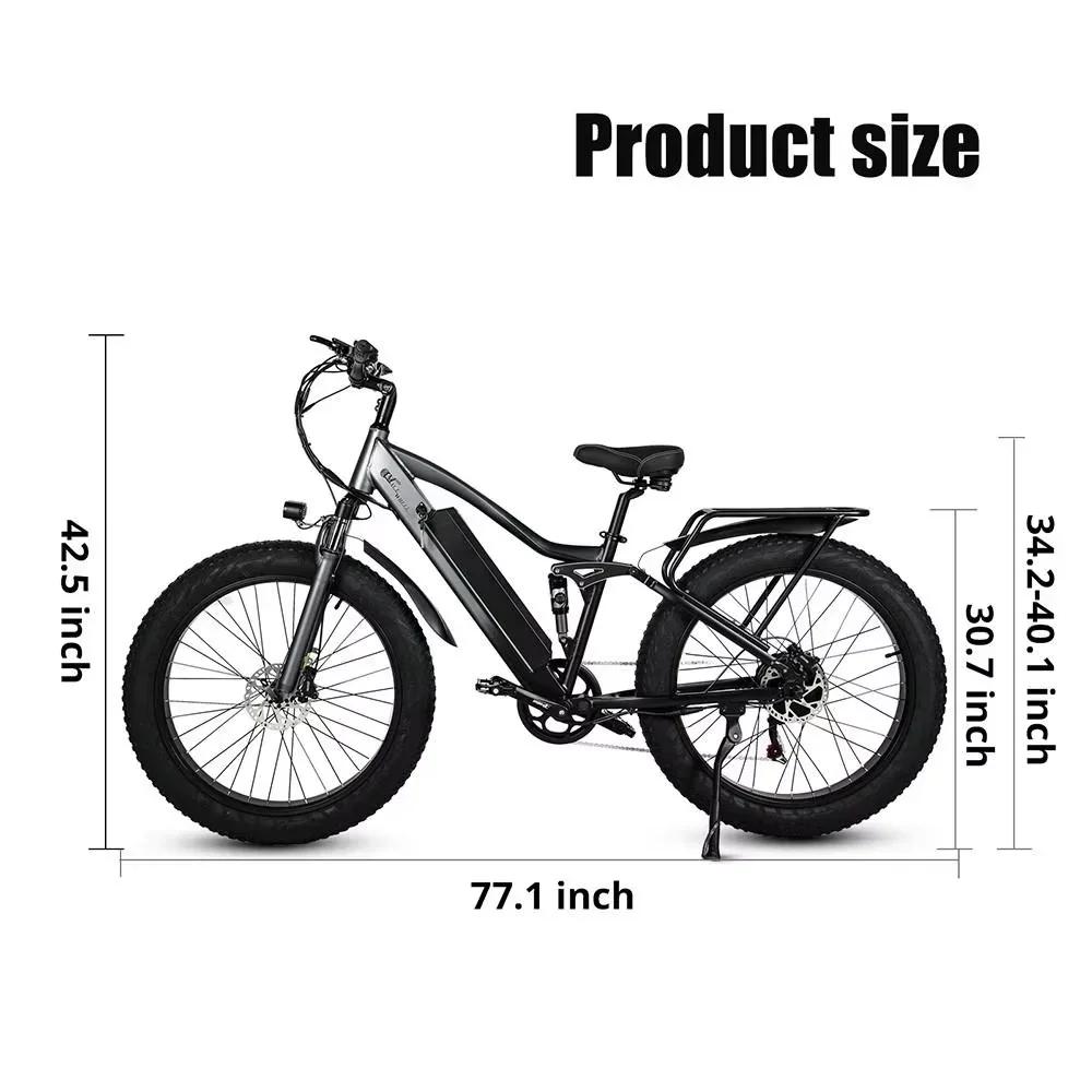 CMACEWHEEL TP26 Electric Bicycle  48V17AH Lithium Battery Adult Riding Electric Bike 26*4 Inch Fat Tire Mountain Snow E-bike