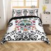 Gothic Skull Flower Three-Piece Digital Printing Bedding