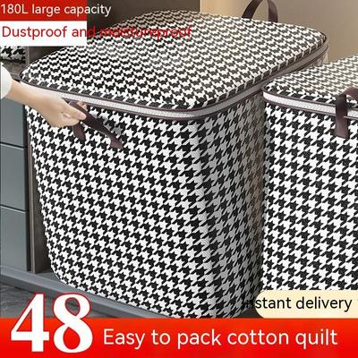 Houndstooth Giant Can Hold Buggy Bag Large Capacity Clothes Bag Mildew-Proof Quilt Storage Basket Boxes Moving Packing