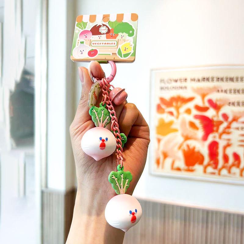 

Vegetable Delightful Screaming Keychain Cartoon Style Silicone Gifts For All Occasions Radish