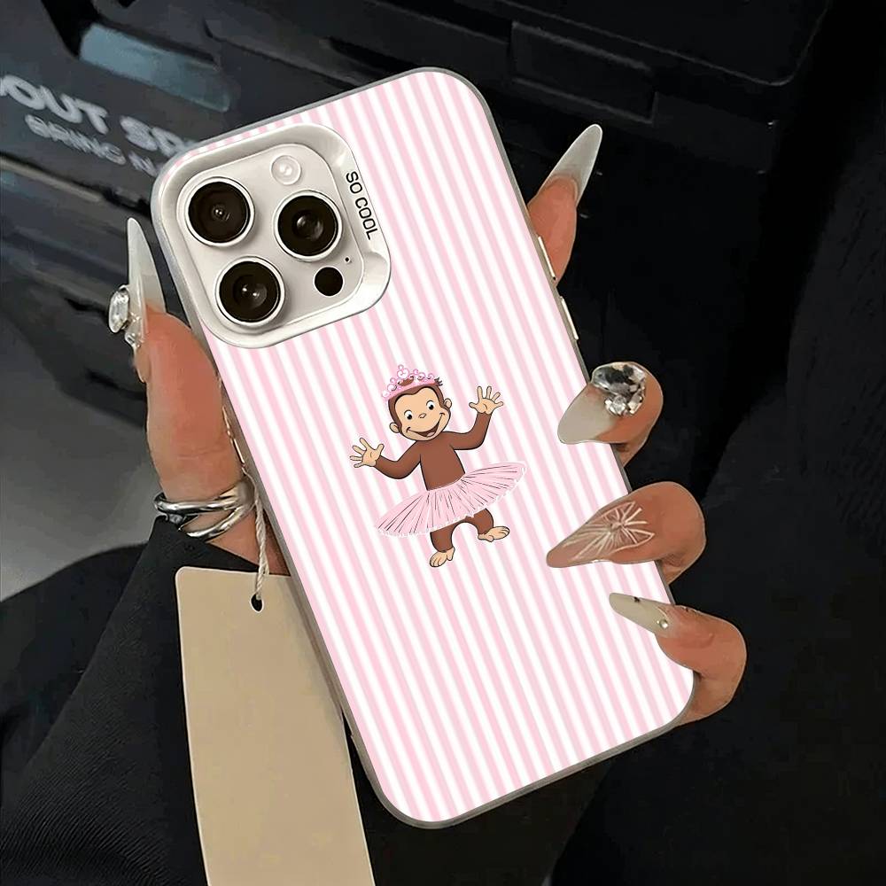 C-Curious- G-George the Monkey Phone Case For IPhone 17 Air 16 15 14 13 12 11 Pro Max White Sliver Hard Cover