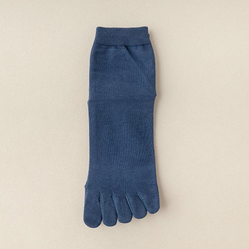 Damen Fünf-Zehen Plantar-Akupunkturpunkt Wadenlange Baumwollsocken - Antibakteriell, Desodorierend und Massage für Paare