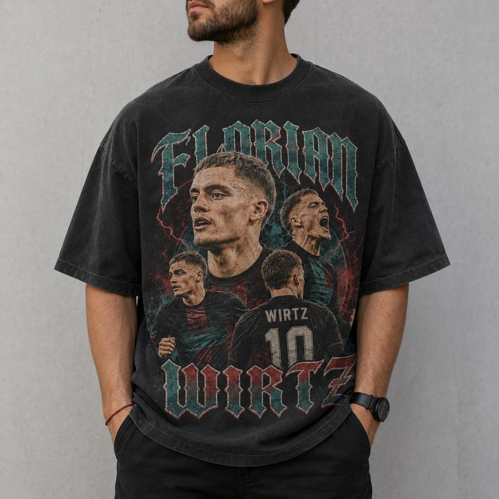 Florian Wirtz Soccer Collage T-Shirt, Germany Football Fan Tee, Vintage Player Retro Shirt 3XL