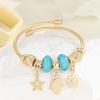 Gold Bracelet DIY Fashion Oil Drop Pendant Adjustable Open Bracelet for Women