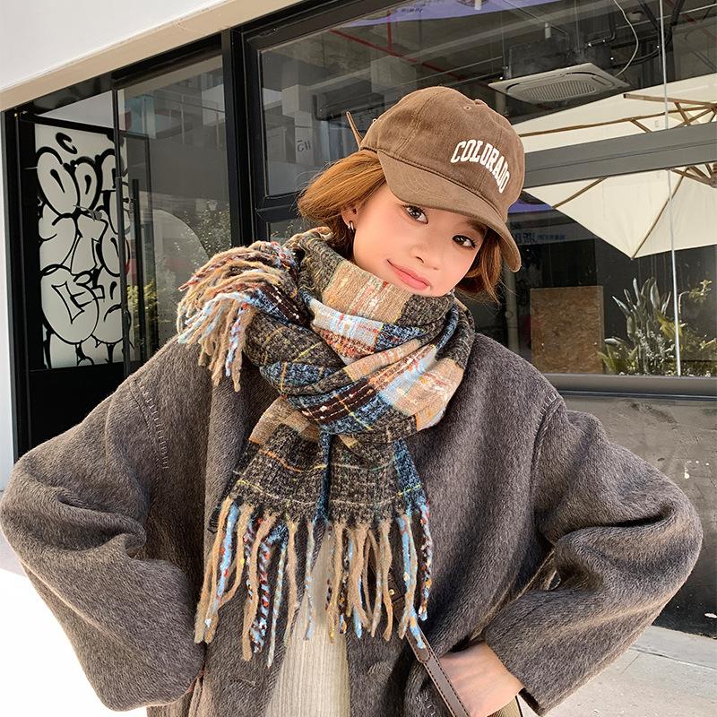 Warm scarf High-end girl sweet and cute imitation cashmere versatile scarf