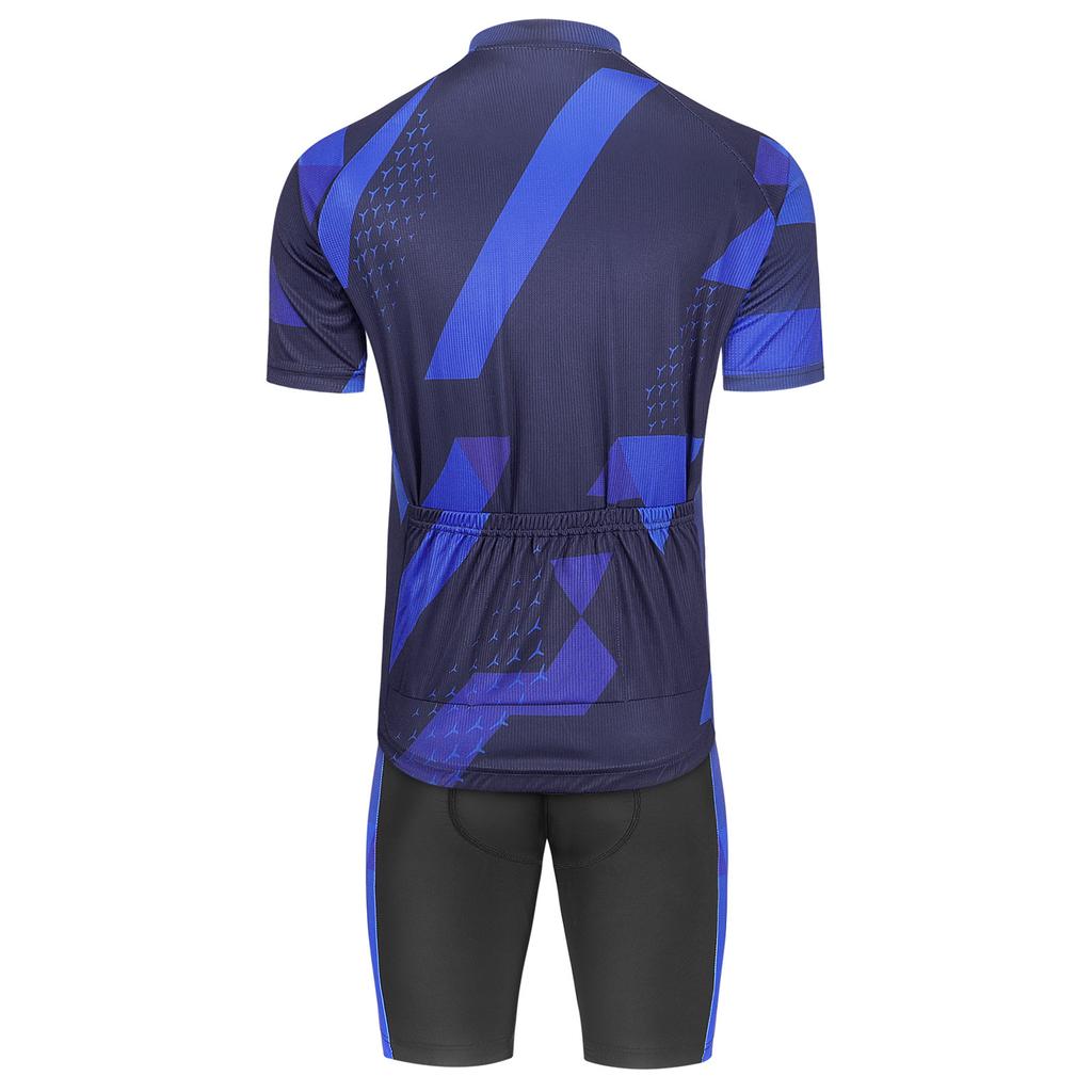 Men Breathable Quick Dry Comfortable Short Sleeve Jersey and Padded Shorts Cycling Clothing Set