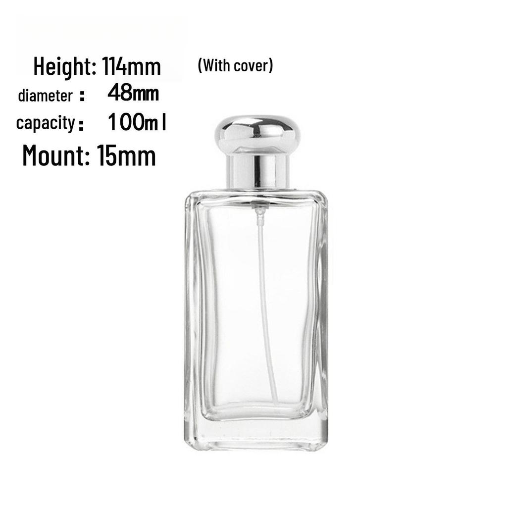 Transparent Glass Perfume Spray Bottle with Bayonet Cap