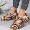 Summer and Autumn European and American Plus Size Versatile Fish Mouth Shoes Roman Sandals Flat Bottomed Low Heeled Women's Sandals Casual Shoes