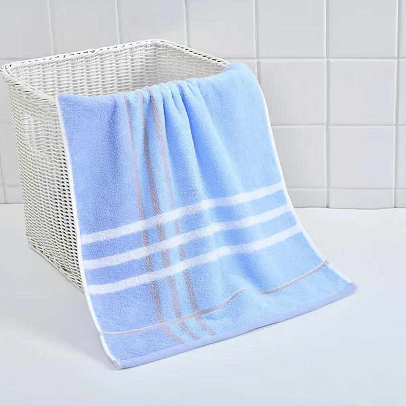 Pure cotton towel, striped plaid, soft water absorption, household adult face towel, gift