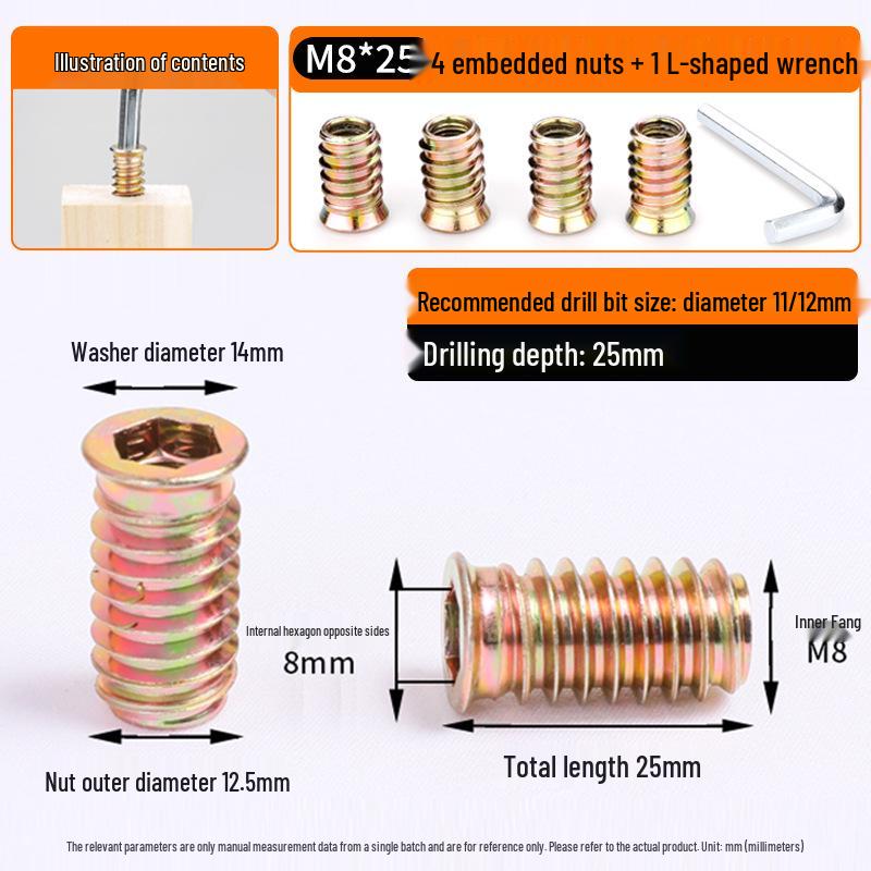 Hex Nut & Washer Set with M4*16 Self-Tapping and M6*16 Screws