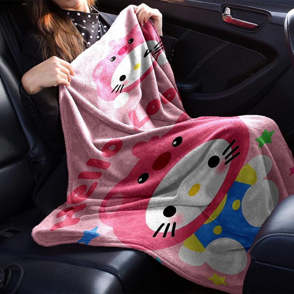 1 Stück Hello Kitty Loopy Decke Leichte Flanell-Kuscheldecke für Sofa Bett Reise Camping Wohnzimmer Büro Couch Sessel