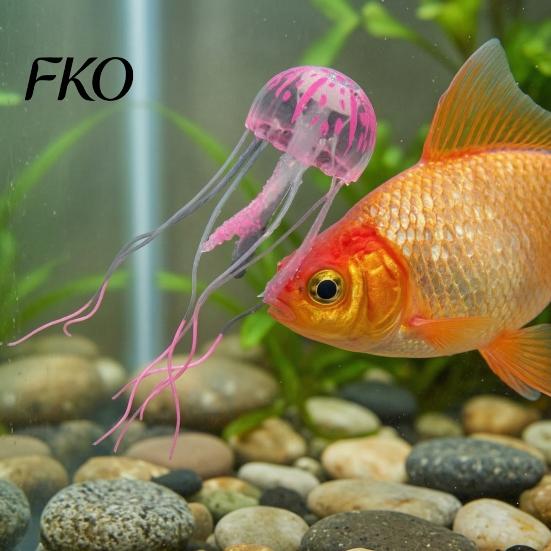 Ungiftiges Aquarium-Dekorationsobjekt, künstliche Qualle, weiches Silikon, fluoreszierend, realistisch, schwimmende Qualle für Meerwasseraquarien, sicheres Fischbecken