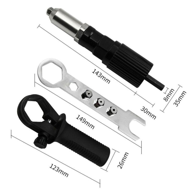 Riveting Tool Drill Adapter Set for  Aluminum Steel Stainless Steel Nuts Rivet