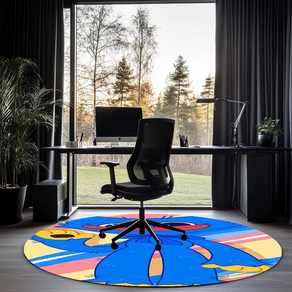 Poppy Playtime Bedruckter Runder Teppich Teppich Stuhlteppich Bereichsteppich Eingang Fußmatten, für Bürostuhl Wohnzimmer Schlafzimmer Küche.