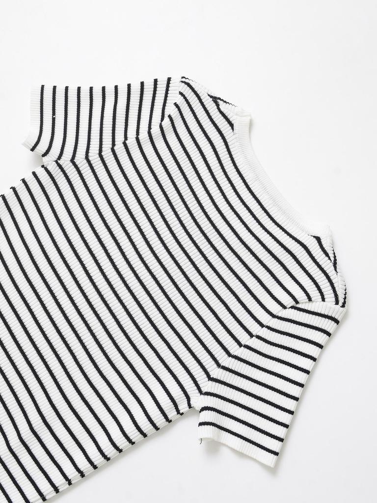 Spring 2025 Women's European American Striped Slim Fit Knit Top