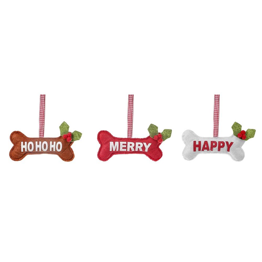 3pcs/set Bone Shape Christmas Tree Decoration Portable Xmas Tree Pendant Hanging Ornaments  Holiday