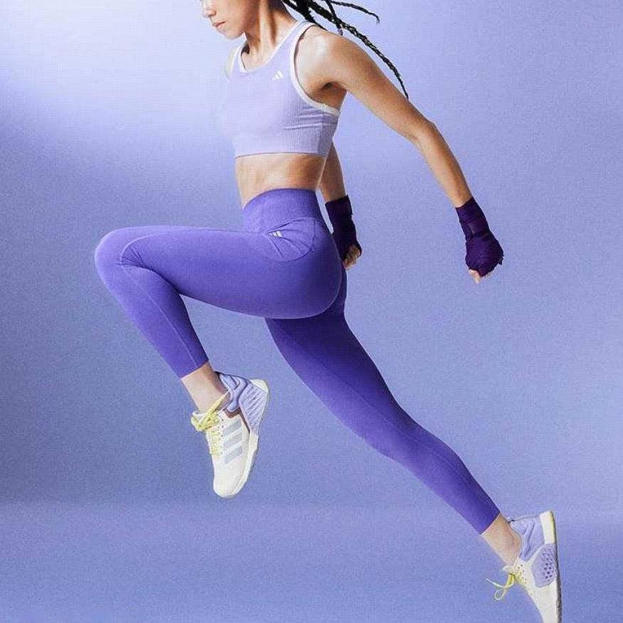 Adidas Optime SS25 Quick-Drying Shaping Comfortable Sports Long Pants Women Bottoms Light-Cobalt-Blue KA8536