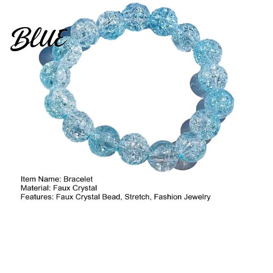 Transparent Bead Jewelry Clear Faux Crystal Beaded Bracelet Stretch Lightweight