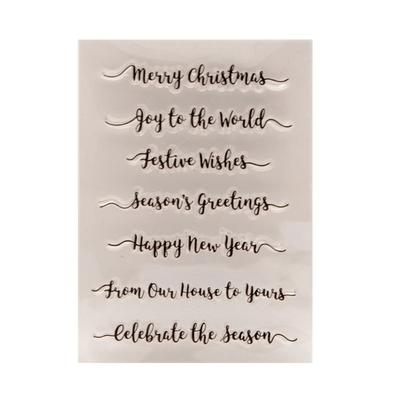 Timbro Trasparente in Silicone Parola di Benedizione Buon Natale per Biglietti Scrapbooking Decorazioni
