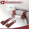 HEROFFIX Handbag Grocery Bag Car Seat Headrest Hooks for Purses and Car Seatback Organizer Wine Red Faux X 2-Pack Bags, Heavy-Duty Hooks, Leather,