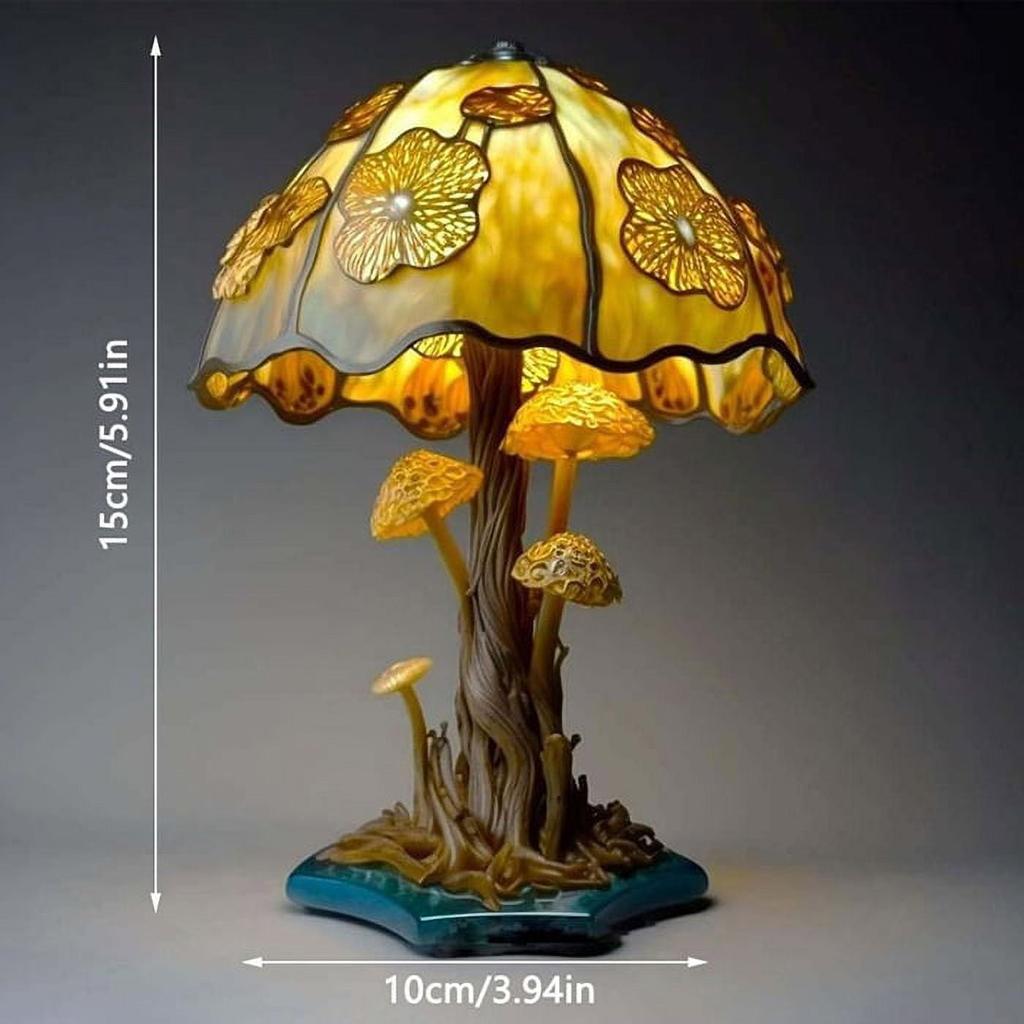 Vintage Resin Mushroom Table Lamp Plant Flower Series Snail Octopus Colorful Retro Night Light TYPE-C