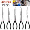 1pc 11-inch High Quality Long Nose Pliers with Curved and Straight Tips - Ideal for Industrial, DIY Applications and Car Repair
