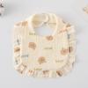 Ruffle Baby Drool Bibs: Pure Cotton Printed Lace Bibs