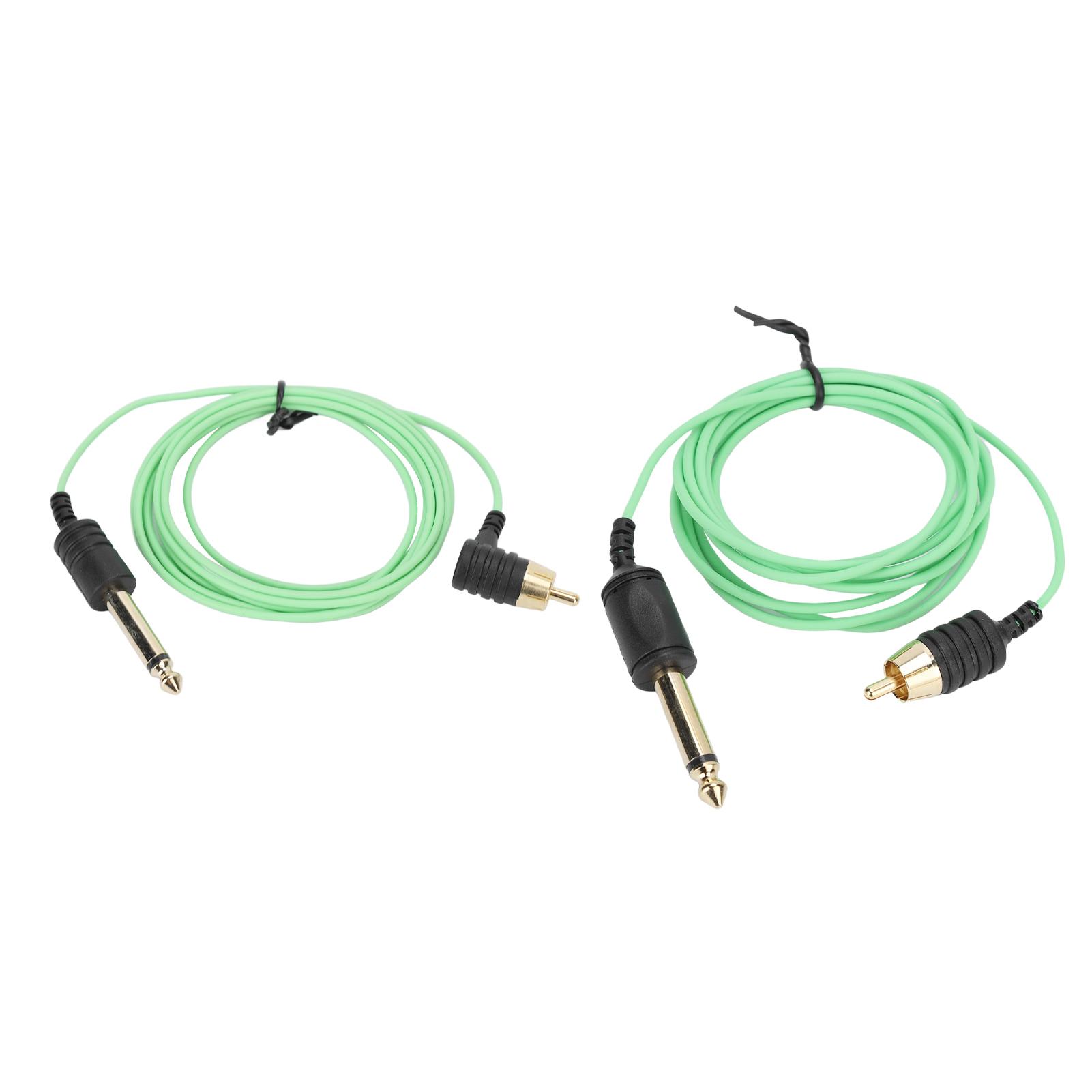 

Шнур с зажимом для татуировки RCA, хорошая передача, плотное соединение, шнур для тату-машины, зеленый, длина 1,8 м