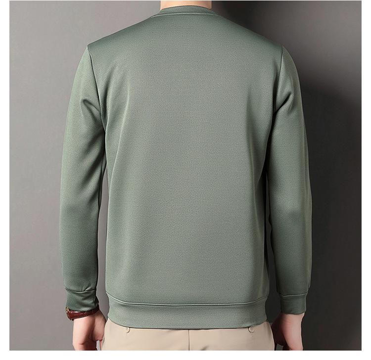 Men's Fleece-Lined Long-Sleeve Sweatshirt - Winter Casual Round Neck Top
