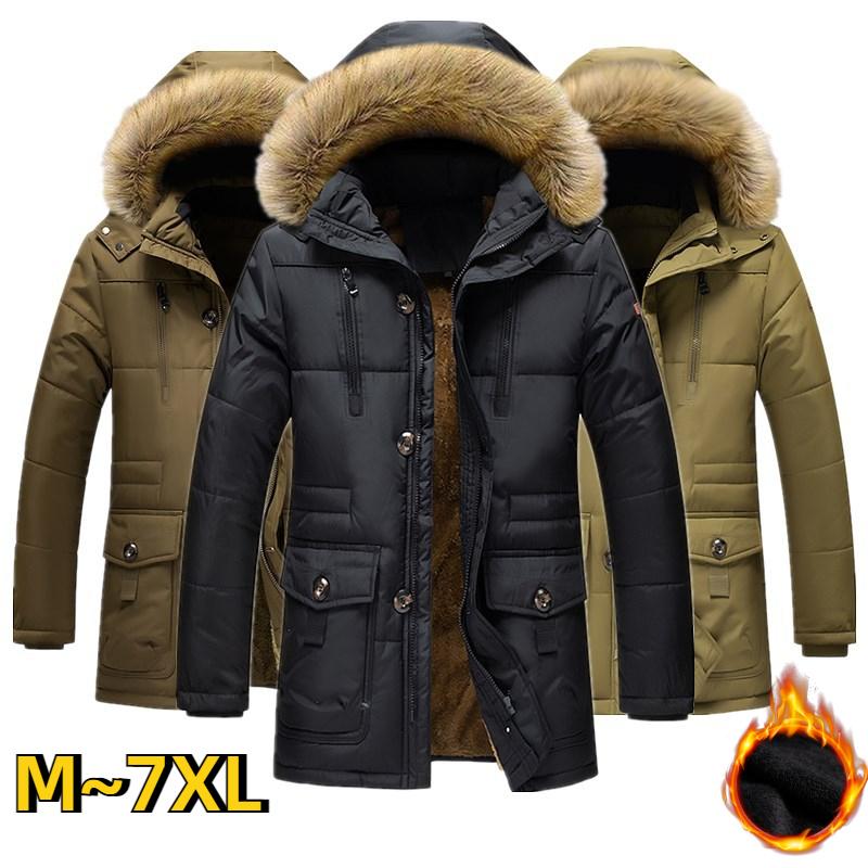 Heren Winterjas JasPlus Size 7XL Dikke Warme Winterparka Heren Fleece Capuchon Militaire Cargo Jassen