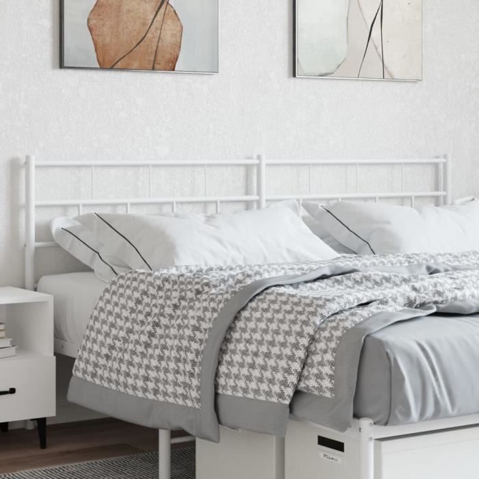 VidaXL White Metal Headboard 200 Cm 355746