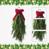 Christmas Teardrop Swag Door Artificial Pin Wreath Backdrop Indoor Outdoor Greenery Leaves for Home