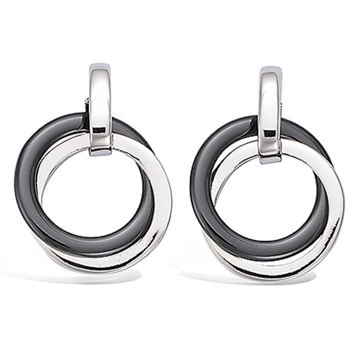 

Les Trésors De Lily [L7471] - Серебряные серьги Хореография из черной керамики - 20 мм