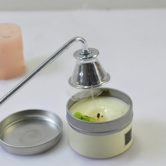 أداة إطفاء الشموع من الفولاذ المقاوم للصدأ على شكل بوق أداة إطفاء أنيقة على الطراز الأمريكي غطاء فتيل مقاوم للصدأ لإطفاء لهب الشمعة