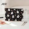 Cartoon Style Storage Case Cosmetic Bag, Halloween Pattern Print Makeup Canvas Travel Toiletry Bag Zipper Pouch, for Change Data Cable High