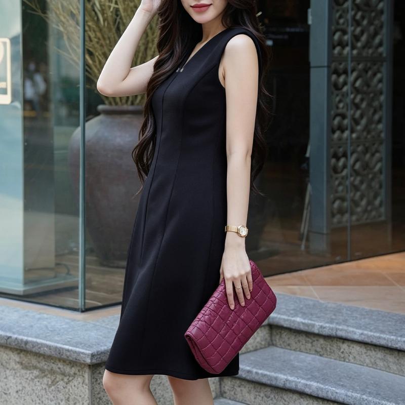 ZANZEA Women Summer V-Neck Solid Color Casual Sleeveless Dress S