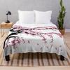 Cherry Blossom Themed Blanket Bedroom Warm Flannel Blanket Girls Room Decoration Blanket