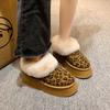 thick-soled snow boots women's velvet warm leopard print new winter fluffy cotton shoes bread shoes