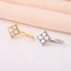Fashion Four-Leaf Clover Nose Ring, Trendy Personality, Geometric Rhombus Nose Stud, Simple U-Shaped Perforated Nose Clip