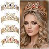 Glänsande Strass Diadem Lyxig Brudhuvudbonad Temperament Drottningkronor Klänningstillbehör