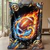 Stars and Football Magic Theme blanket Lightweight Warm Flannel Blanket Decorative Throw Blanket for Home Decoration